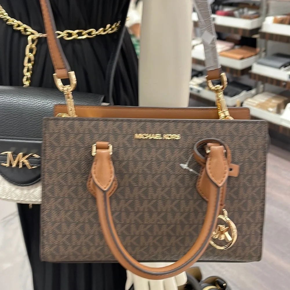 Michael Kors Small Sheila Satchel Crossbody Bag Brown NWT